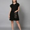 Black Leather Shift Dress -ZAZU Clothing Shop hom3361