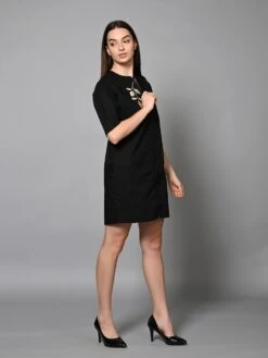 Black Zari Jacket Dress -ZAZU Clothing Shop hom3372