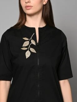 Black Zari Jacket Dress -ZAZU Clothing Shop hom337b
