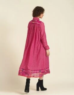 Handwoven Jamdani Dress With Belt -ZAZU Clothing Shop idrl230065