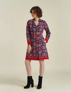 Telia Rumal Double Breasted Coat Dress