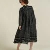 Handwoven Jamdani Gathered Shirt Long Dress -ZAZU Clothing Shop idrl230411