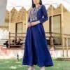 Royal Blue Printed And Embroidered Dress 2 Royal Blue Printed And Embroidered Dress -ZAZU Clothing Shop iw9851