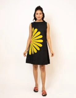 Sunflower Black Handcrafted Cotton Dress