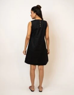 Sunflower Black Handcrafted Cotton Dress -ZAZU Clothing Shop jm124