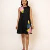 Camellia Black Handcrafted Cotton Dress -ZAZU Clothing Shop jm131