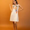 White Ombre Handcrafted Cotton Dress -ZAZU Clothing Shop jm141