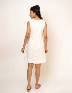White Ombre Handcrafted Cotton Dress -ZAZU Clothing Shop jm144