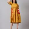 Mustard Checkered Dress -ZAZU Clothing Shop jm161