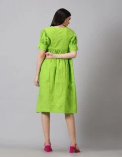 Green Checkered Dress -ZAZU Clothing Shop jm184