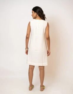 Imara White Handcrafted Cotton Dress -ZAZU Clothing Shop jm974 2