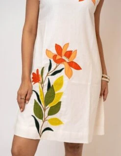 Imara White Handcrafted Cotton Dress -ZAZU Clothing Shop jm97b
