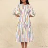 Luna Multi Print Dress -ZAZU Clothing Shop kanap24s111