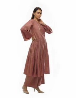 Light Pink V-Neck Pipine Dress -ZAZU Clothing Shop khat232d053