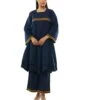 Navy Blue Dubble Lare Flair Dress Co-ord -ZAZU Clothing Shop khat23d14set141