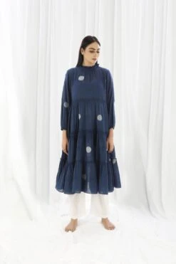 Navy Turtle Neck Tier Dress Co-Ord