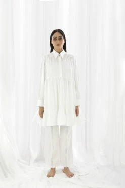 Bright White Collar Dress Co-Ord