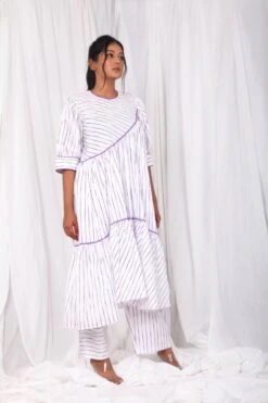 Semi Circular Slant Dress Co-ord Set