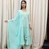 Aqua Anarkali Dress Set -ZAZU Clothing Shop ktg031