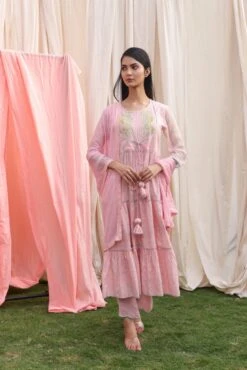 Pink Anarkali Dress Set