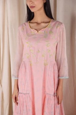 Pink Long Flare Dress Set 7 Pink Long Flare Dress Set -ZAZU Clothing Shop ktp09b