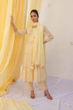 Yellow Anarkali Dress Set