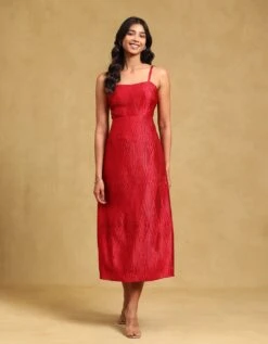 Red Solid Dress