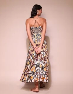 Brown Printed Dress -ZAZU Clothing Shop ldrvds01n34509204brown4