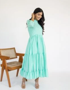 Firozi Tiered Dress -ZAZU Clothing Shop leh323