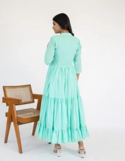 Firozi Tiered Dress -ZAZU Clothing Shop leh324