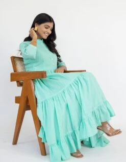 Firozi Tiered Dress -ZAZU Clothing Shop leh32b