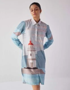 Light House Shirt Dress -ZAZU Clothing Shop lkgdrlhstb