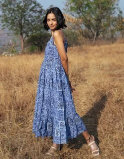 Jodhpur Dress Handblock Printed Cotton Dress -ZAZU Clothing Shop mass24bsd3