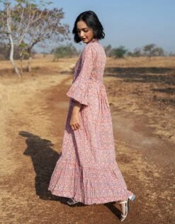 Pondi Dress Handblock Printed Cotton Dress -ZAZU Clothing Shop mass24ltd3