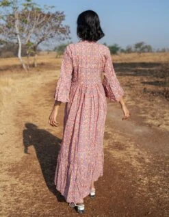 Pondi Dress Handblock Printed Cotton Dress -ZAZU Clothing Shop mass24ltd4