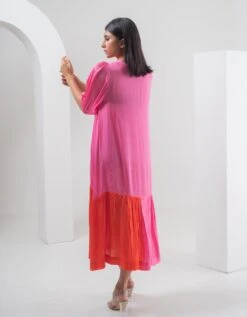 Colour Block Dress With Slip -ZAZU Clothing Shop mkssor10054