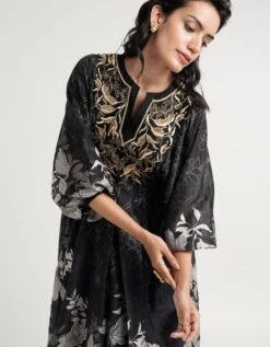 Black Harper Shimmer Dress -ZAZU Clothing Shop mm23sp313