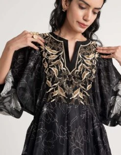 Black Harper Shimmer Dress -ZAZU Clothing Shop mm23sp314