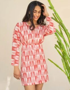 Vivian Ikat Dress -ZAZU Clothing Shop nacsc230154