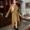 Phoenix Brown Assymetric Dress -ZAZU Clothing Shop pz23c7081