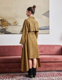 Phoenix Brown Assymetric Dress -ZAZU Clothing Shop pz23c7083