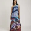 Deep Ocean One Shoulder Long Dress -ZAZU Clothing Shop rr2461