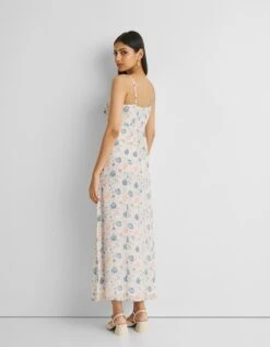 Ruched Floral Strap Maxi Dress -ZAZU Clothing Shop rwpc20drrs2403581655