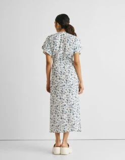 Blue Floral Gathered Maxi Dress -ZAZU Clothing Shop rwpf5drrs2403381653