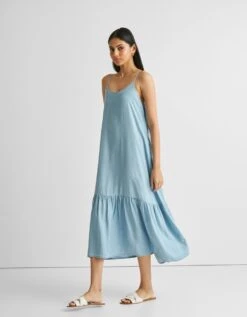 Blue Denim Flowy Maxi Dress -ZAZU Clothing Shop rwtobdrrs2403641354