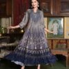 Persian Blue Rayon Palace Long Dress -ZAZU Clothing Shop sc6129blue1