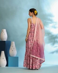 Lilac Muslin Embroidered Floral Printed Dress -ZAZU Clothing Shop sc8061lilac6