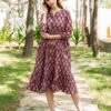Elizabeth Printed Dress -ZAZU Clothing Shop sd261