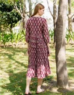 Elizabeth Printed Dress -ZAZU Clothing Shop sd265