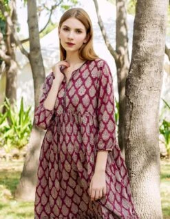 Elizabeth Printed Dress -ZAZU Clothing Shop sd26b